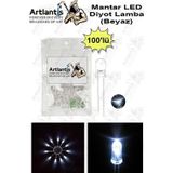Artlantis Beyaz Mantar Led Diyot Lamba 100 lü 1 Paket Beyaz 4.8 mm Mini Mantar Led Lamba Deney Bilim Proje Arduino Işığı