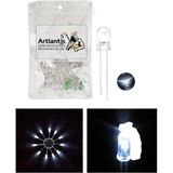 Artlantis Beyaz Mantar LED Diyot Lamba 50 Li 1 Paket Beyaz 4.8 mm Mini Mantar LED Lamba Deney Bilim Proje Arduino Işığı - Standart