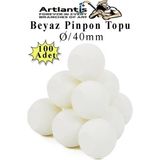 Artlantis Beyaz Pinpon Topu 100 Adet Masa Tenis Topu Evcil Hayvan Kedi Oyuncağı Okul Sınıf Etkinlik Deney Topu - Standart