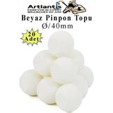 Artlantis Beyaz Pinpon Topu 20 Adet Masa Tenis Topu Evcil Hayvan Kedi Oyuncağı Okul Sınıf Etkinlik Deney Topu - Standart