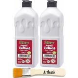 Artlantis Beyaz Tutkal 250 gr 2 Adet ve Fırça Brons Beyaz Mobilya Yapıştırıcısı Tutkalı 250 gr Ahşap Tutkalı Su Bazlı Çok Amaçlı