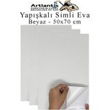 Artlantis Beyaz Yapışkanlı Simli Eva 50X70 cm 3 Adet Simli Yapışkanlı Eva Süngeri Okul Kreş Anasınıfı Elişi Etkinlikleri Hobi - Standart