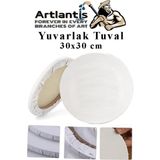 Artlantis Beyaz Yuvarlak Tuval 30X30 cm Arkadan Zımbalı Akrilik ve Yağlı Boya Kullanımı İçin