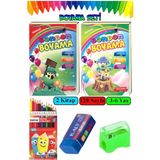 Artlantis Boyama Kitabı Kalın 1 Paket 3-6 Yaşa Uygun Boyama Kitabı 128 Sayfa Çek Kopar Boya Kuruboya Silgi Kalemtıraş Okul Öncesi - Standart - Çok Renkli