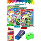 Artlantis Boyama Kitabı Kalın 1 Paket 3-6 Yaşa Uygun Boyama Kitabı 192 Sayfa Çek Kopar Boya Kuruboya Silgi Kalemtıraş Okul Öncesi - Standart - Çok Renkli