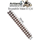 Artlantis Boyanabilir Ahşap Maket Çit 1 Adet 30X4 cm Dekoratif Minyatür Bahçe Çiti Proje Tasarım Okul Hobi - Naturel - Standart