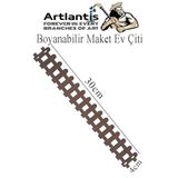 Artlantis Boyanabilir Ahşap Maket Çit 1 Adet 30x4 cm Dekoratif Minyatür Bahçe Çiti Proje Tasarım Okul Hobi