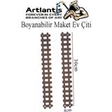 Artlantis Boyanabilir Ahşap Maket Çit 2 Adet 30X4 cm Dekoratif Minyatür Bahçe Çiti Proje Tasarım Okul Hobi - Naturel - Standart