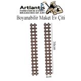Artlantis Boyanabilir Ahşap Maket Çit 2 Adet 30x4 cm Dekoratif Minyatür Bahçe Çiti Proje Tasarım Okul Hobi