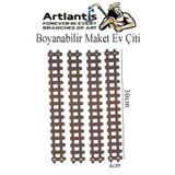 Artlantis Boyanabilir Ahşap Maket Çit 4 Adet 30x4 cm Dekoratif Minyatür Bahçe Çiti Proje Tasarım Okul Hobi