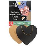 Artlantis Boyanabilir Çift Taraflı Kalp Mdf 2 Li 1 Paket Kalp Tabela Kapı Duvar Yazı Yazmak Süslemek Dekoratif Hobi Sanat Seti Çok Renkli