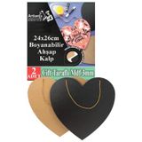 Artlantis Boyanabilir Çift Taraflı Kalp Mdf 2 Li 1 Paket Kalp Tabela Kapı Duvar Yazı Yazmak Süslemek Dekoratif Hobi Sanat Seti