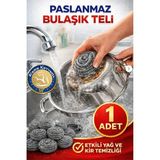 Artlantis Bulaşık Teli Ovma Teli 1 Adet Pratik Ekonomik Toptel Sürtme Teli Lavabo Mutfak Banyo Temizlik Teli Sert Yüzey Için - Gümüş - Gri - Standart