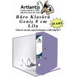 Artlantis Büro Klasörü Lila Geniş 10 Adet Plastik Geniş Lila Klasör Halkalı Paslanmaz Çelik Klipsli 10 Adet