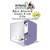 Artlantis Büro Klasörü Lila Geniş 2 Adet Plastik Geniş Lila Klasör Halkalı Paslanmaz Çelik Klipsli 2 Adet