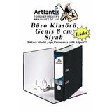 Artlantis Büro Klasörü Siyah Geniş 1 Adet Plastik Geniş Siyah Klasör Halkalı Paslanmaz Çelik Klipsli 1 Adet