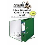 Artlantis Büro Klasörü Yeşil Geniş 2 Adet Plastik Geniş Yeşil Klasör Halkalı Paslanmaz Çelik Klipsli 2 Adet