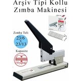 Artlantis Büyük Boy Zımba Makinesi 1 Adet Arşiv Tipi Zımba Makinası 100 Yaprak Kapasiteli Zımba Teli Kollu Zımba Makinası - Gri - Siyah - Standart