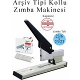Artlantis Büyük Boy Zımba Makinesi 1 Adet Arşiv Tipi Zımba Makinası 240 Yaprak Kapasiteli Zımba Teli Kollu Zımba Makinası - Gri - Siyah - Standart