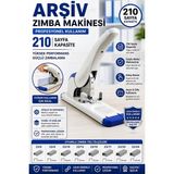 Artlantis Büyük Boy Zımba Makinesi 1 Adet Kangaro DS-23S24FL Arşiv Tipi Zımba Makinası 210 Yaprak Kapasiteli Zımba Teli Kollu - Siyah - Standart