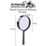 Artlantis Büyüteç 50 mm 1 Adet 5x Plastik Sap Çerçeveli Büyüteç Merçek Okul Büro Ofis