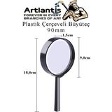 Artlantis Büyüteç 90 mm 1 Adet 5x Plastik Sap Çerçeveli Büyüteç Merçek Okul Büro Ofis - Siyah - Standart - 90mm
