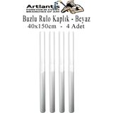 Artlantis Buzlu Rulo Şeffaf Kaplık 4 Adet 40x150 cm Defter Kitap Kaplığı Okul Öğrenci Rulo Kaplık (BEYAZ)