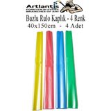 Artlantis Buzlu Rulo Şeffaf Renkli Kaplık 4 Adet 40X150 cm Defter Kitap Kaplığı Okul Öğrenci Rulo Kaplık - Standart - 40x150cm