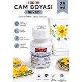 Artlantis Cam Boyası Vitray Boyası 25 ml 1 Adet Südor Su Bazlı Renkli Cam Vitray Boyası Sanat Hobi - Beyaz