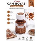 Artlantis Cam Boyası Vitray Boyası 25 ml 1 Adet Südor Su Bazlı Renkli Cam Vitray Boyası Sanat Hobi - Kahverengi