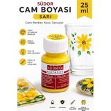 Artlantis Cam Boyası Vitray Boyası 25 ml 1 Adet Südor Su Bazlı Renkli Cam Vitray Boyası Sanat Hobi - Sarı