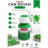 Artlantis Cam Boyası Vitray Boyası 25 ml 1 Adet Südor Su Bazlı Renkli Cam Vitray Boyası Sanat Hobi - Yeşil