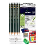 Artlantis Canson Eskiz Defteri A5 40 Yaprak Fatih Dereceli Kalem 12 Renk Kuru Boya Sketch Karakalem 6 lı Gölgelendirme Hamur Silgi