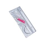 Artlantis Cetvel Takımı 30 Cm 1 Paket Yıldızlar Cetvel Pergel Gönye İletki Şeffaf Çizim Takımı Pergelli Çizim Seti 4 Parça