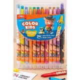 Artlantis Çevirmeli 24 Lü Mum Boya Uzun 1 Paket Twstable 24 Renk Çevirmeli Mum Boya Pastel Silinebilir Mum Boya Tam Boy - Çok Renkli - Uzun Boya - Standart