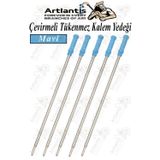 Artlantis Çevirmeli Tükenmez Kalem Yedeği 5 Adet Tükenmez Kalem İçi Yedek Metal Tükenmez Kalem İçi Okul Ofis Jel Kalem İçi