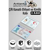 Artlantis Çift Kanatlı Ehliyet ve Kimlik Kabı 3 Adet Şeffaf Ince Kredi Kartı Kabı Ehliyet Kimlik Kılıfı Koruyucu Kılıf Şeffaf - Standart