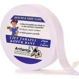 Artlantis Çift Taraflı Bant Köpük Bant 25MM x 2mt 1 Adet Çerçeve Tablo Halı Yapıştırma Bandı Iç ve Dış Mekan Süper Güçlü Köpük Bant - Beyaz