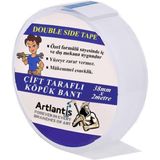 Artlantis Çift Taraflı Bant Köpük Bant 38MM x 2mt 1 Adet Çerçeve Tablo Halı Yapıştırma Bandı Iç ve Dış Mekan Süper Güçlü Köpük Bant - Beyaz