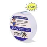 Artlantis Çift Taraflı Bant Köpük Bant 38mm x 2mt 6 Adet Çerçeve Tablo Halı Yapıştırma Bandı İç Ve Dış Mekan Süper Güçlü Köpük Ban