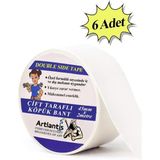 Artlantis Çift Taraflı Bant Köpük Bant 45 mm x 2 mt 6 Adet - Beyaz