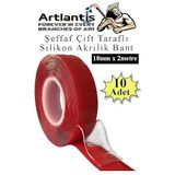 Artlantis Çift Taraflı Bant Silikonlu Süper Güçlü Çivisiz Montaj Bandı 10 Adet 18mm x 2 metre Extra Yüksek Mukavemetli