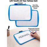 Artlantis Çift Taraflı Yazı Tahtası 1 Adet Keyroad 20X30CM Plastik Kolay Silinebilir Beyaz Yazı Tahtası Etkinlik Ders Çalışma - Mavi