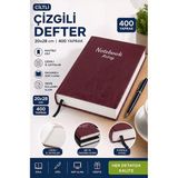 Artlantis Ciltli Çizgili Defter 400 Yaprak 20X28CM 1 Adet Çok Yapraklı Sert Kapaklı Not Hesap Defteri Okul Ofis Büro - Bordo