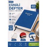 Artlantis Ciltli Çizgili Defter 400 Yaprak 20X28CM 1 Adet Çok Yapraklı Sert Kapaklı Not Hesap Defteri Okul Ofis Büro - Mavi