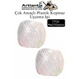 Artlantis Çok Amaçlı Plastik Kopmaz Uçurtma İpi Çamaşır İpi 2 Adet Renkli 100 Metre Naylon İp Çırpı İpi Çizim