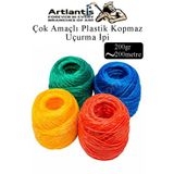 Artlantis Çok Amaçlı Plastik Kopmaz Uçurtma İpi Çamaşır İpi 4 Adet Renkli 200 Metre Naylon İp Çırpı İpi Çizim