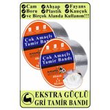 Artlantis Çok Amaçlı Tamir Bandı 2 Adet Su Geçirmez Sızdırmaz Isıya Dayanıklı Sakız İzole Gri Tamir Bant 48mm 1.5 Metre