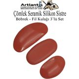 Artlantis Çömlek Seramik Silikon Sistre Böbrek Fil Kulağı 3 Lü 1 Paket Kil Heykel Kauçuk Kaburga Heykeltraş Küçük Orta Büyük - Kırmızı - Standart - 3 Boyut