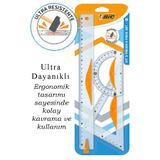 Artlantis Dayanıklı Cetvel Takımı 30 Cm 1 Paket Plastik Cetvel Gönye İletki Şeffaf Geometri Takımı Çizim Seti